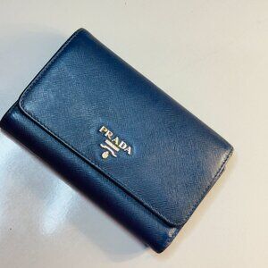 Prada Saffiano Trifold Leather Wallet - Medium Size